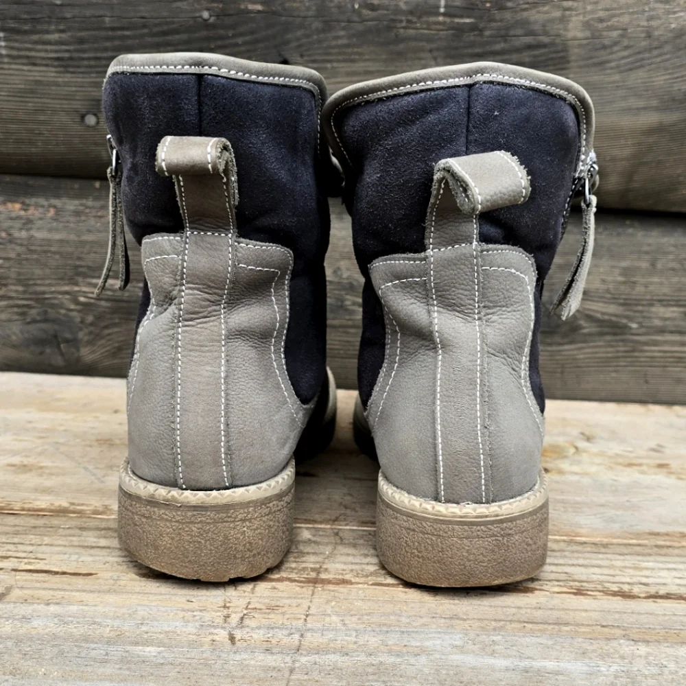 G.H. Bass & Co. Haley Taupe Nubuck Leather, Faux Fur Lined Winter Boots. WMS 9M